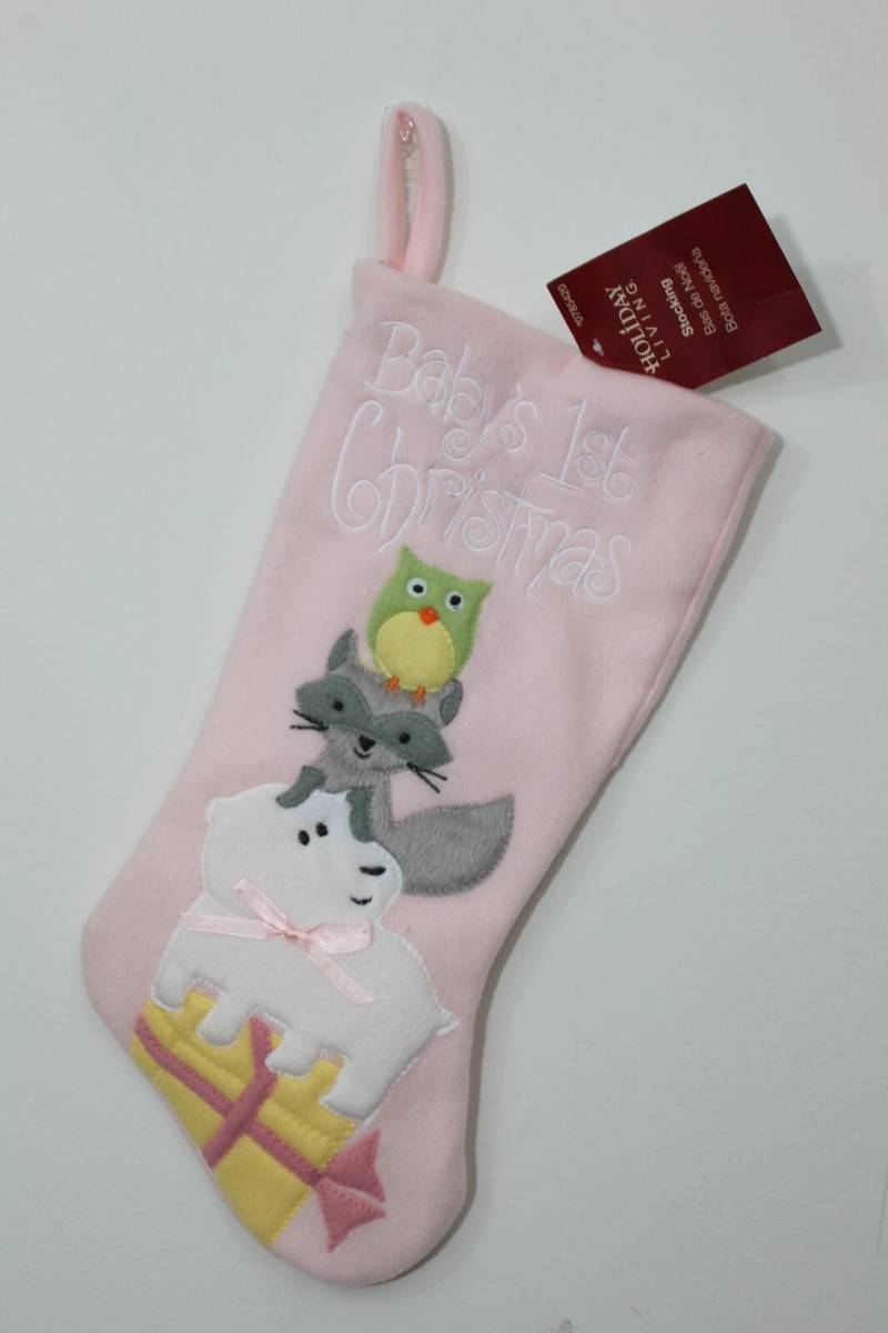 Pink Baby Girl 1st Christmas Stocking Baby Girl's 1st Christmas