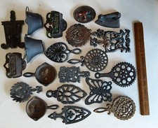 Miniature cast iron trivet 21-piece collection