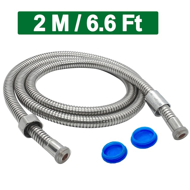 2M Extra Long Flexible Shower Head Hose Bathroom Stainless Steel Hand