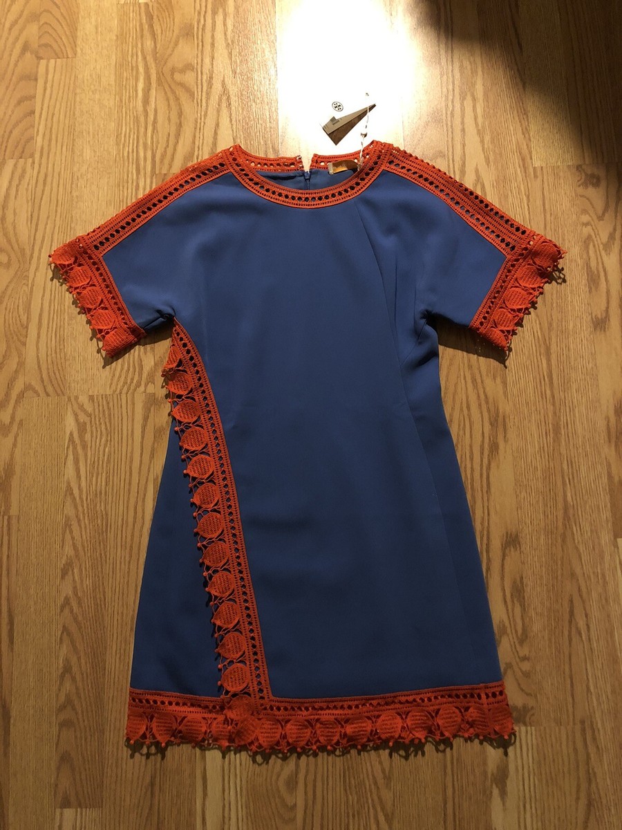 Tory Burch Women's Marissa Dress Hudson Blue Size 2 New NWT