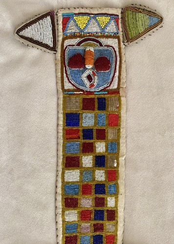 49" Vintage African Yoruba Tribe Beaded Lizard Belt Sash From Nigeria - Picture 6 of 9