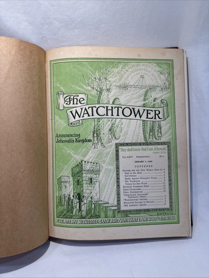 1949 The Watchtower Journal Magazine - Bound 24 Volume Jan-Dec Jehovah Foto 3 de 4