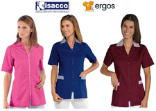Isacco Jacket BARCELONA Short Sleeve Zipper Shirt Hairdresser Pastry Chef
