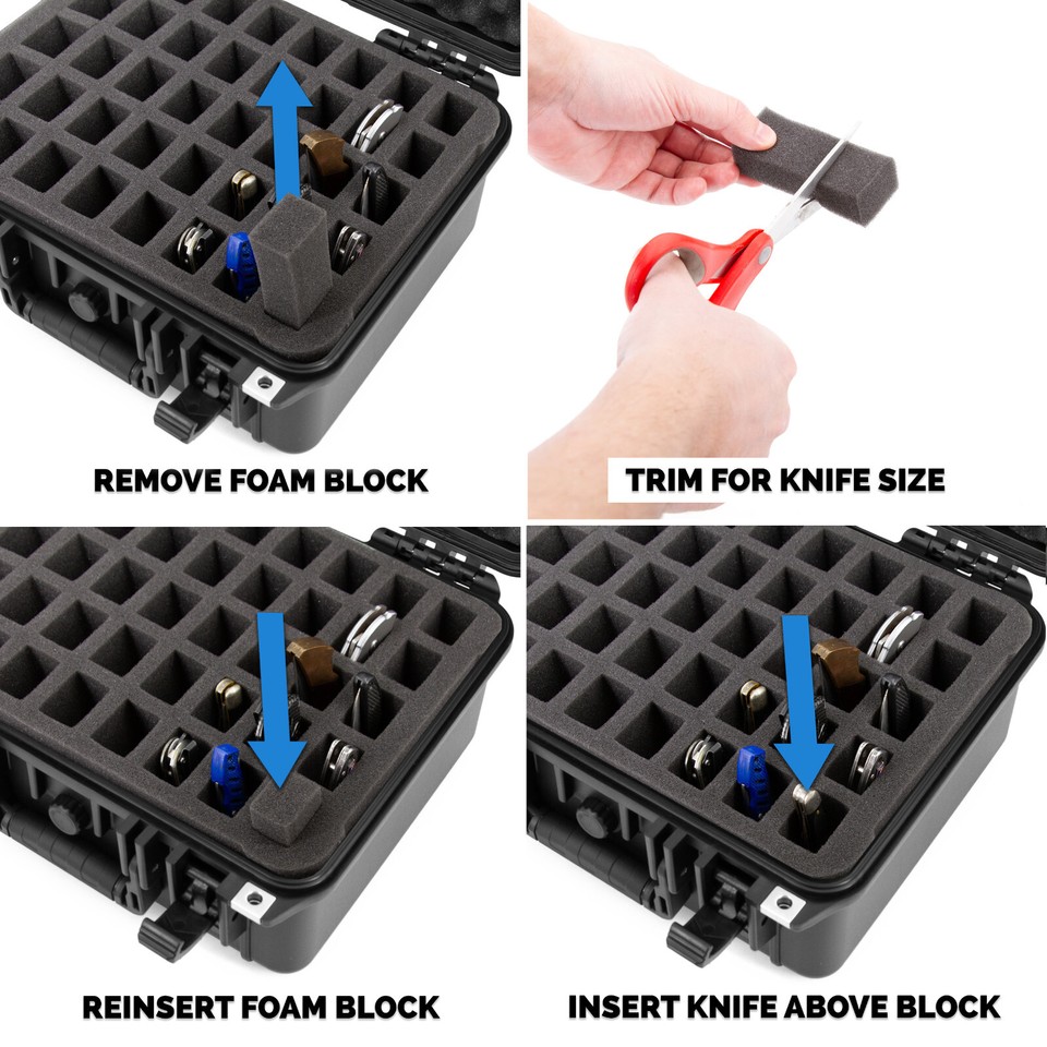 Secure Knife Box Casematix 40 Folding Knife Case – Waterproof Pocket Knife Storage Box ...