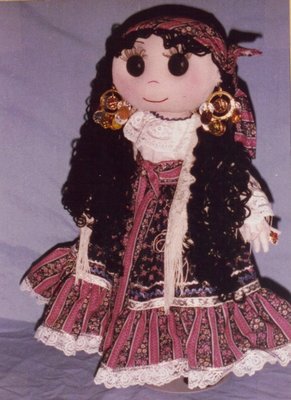 Bohemian Gypsy Fabric Cloth Rag 20'' Doll Sewing Patterns & instructions 