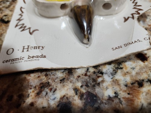 Vintage O-Henry Ceramic Owl Eyes & Beak Set OE-50 Yard Art Macrame Beads, Craft - Picture 5 of 8