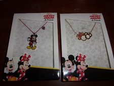 DISNEY 1 MICKEY MOUSE  1 MINNIE MOUSE NECKLACES NEW