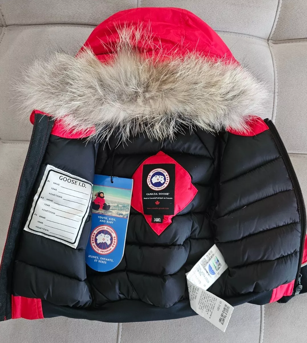 Canada Goose With Natural Coyote Fur Elijah Jacket Infant Size 3 6 Months NWT
