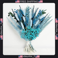 Dried Flower Bouquet Blue Handcrafted Boho Floral Arrangement