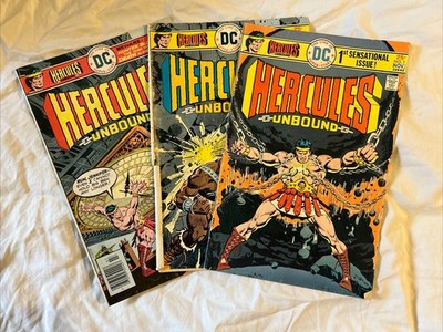 VINTAGE LOT of 3 HERCULES UNBOUND #1 #3 #5 DC Comic Books 1975-1976