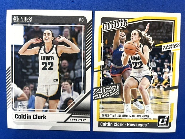 Caitlin Clark 2024 Panini Donruss #13 & Highlights #H12 - Iowa