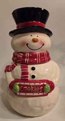 Christmas Snowman w/ Hat and Scarf 11  Tall Cookie Jar by LBW Group