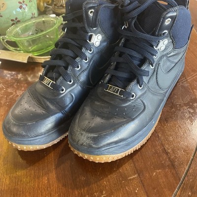 Nike Lunar Force 1 GS Navy Blue Gum Sneaker Boots Shoes Size 7Y