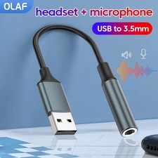 Olaf USB to 0.14 in Headset Mic Adapter   External Stereo Sound Card for PC