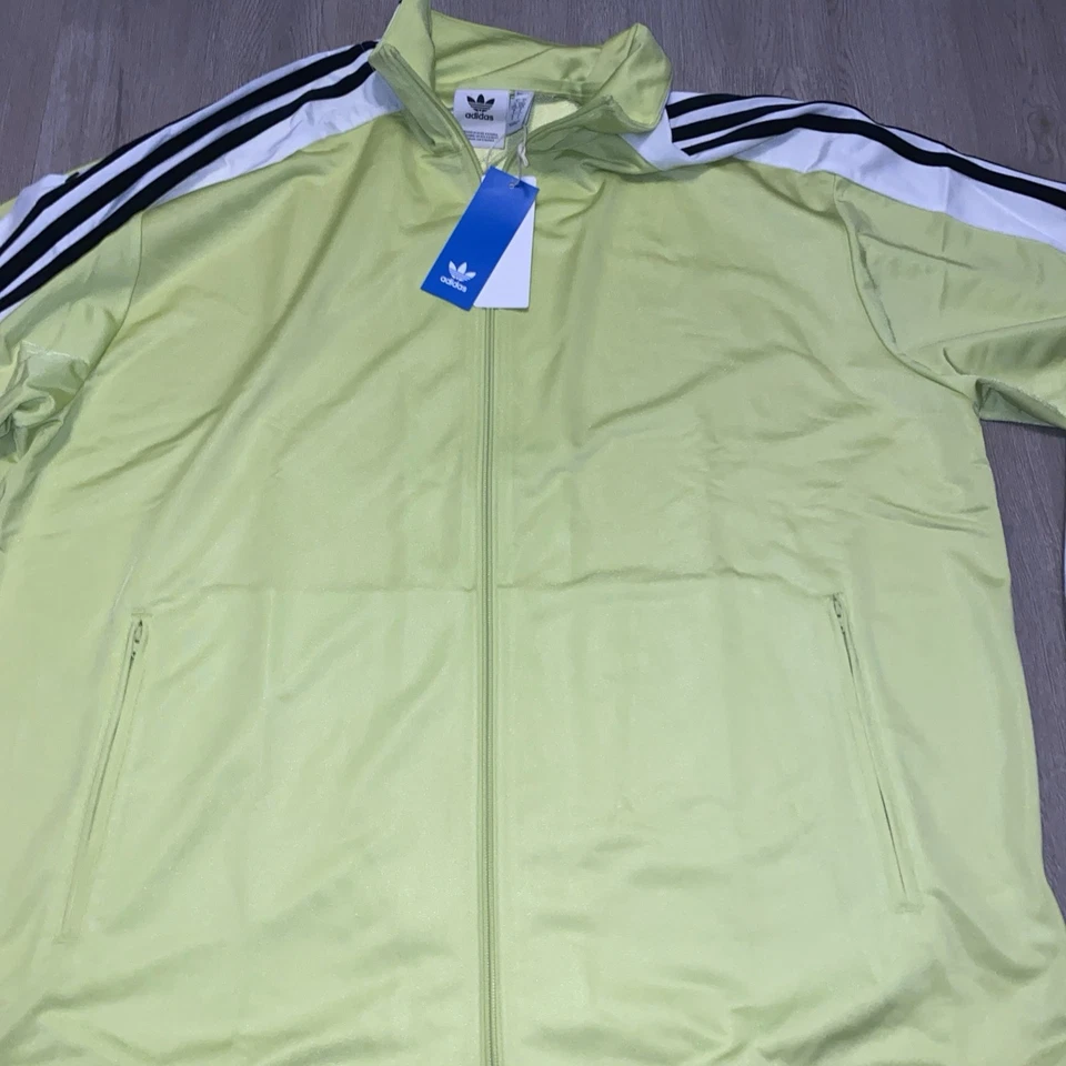 NUEVO CON ETIQUETAS Adidas Megabreak Chaqueta de Pista Grande Verde Lima Negro Blanco Adilenio Hip Hop Foto 2 de 4