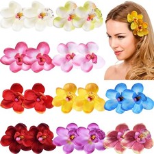20PCS Flower Hair Clips 3inch Butterfly Orchid Floral Bows Alligator Clips for