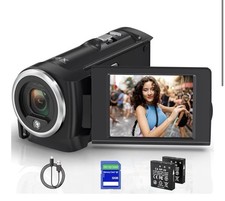 Camcorder Video Camera 2.7K 56MP 16X Zoom with LED Fill Light, 32GB SD Card,