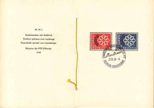 W SWITZERLAND BK22 FDC - SC 376-377 EUROPEAN CONFERENCE