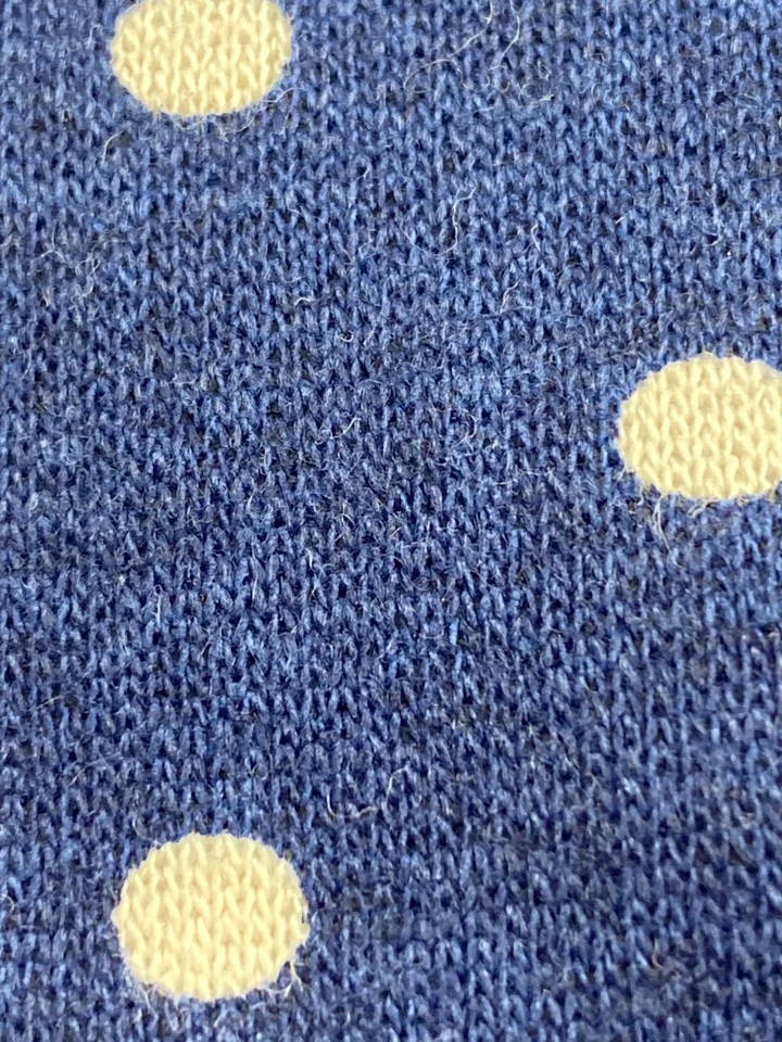 Blue & White Double Knit Fabric With Polka Dot Pattern 34" W x 33" L - Image 4 of 4