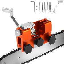 Klampero Chainsaw Sharpener, Portable Hand-Crank Chain Saw Sharpener Tool with G