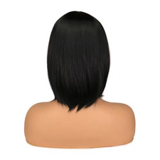 Women Synthetic Short Bob Wig Natural Black Heat Resistant Hair 12In