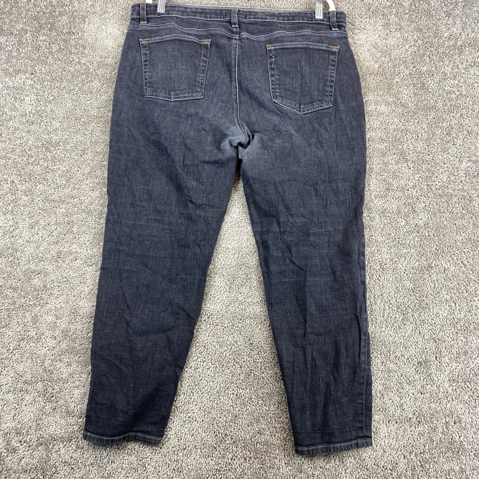 Eileen Fisher Skinny Jeans Women's Petite Size 16 Black Mid Rise Charcoal Wash - Image 3 of 4