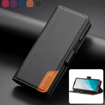 For Samsung Galaxy Z Fold7 6 5 43 Leather Rugged Kickstand Case Flip Card Wallet