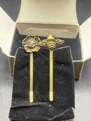 Avon VIntage 1999 Antique Garden Friends Bobby Pin Bundle Flower & Bee