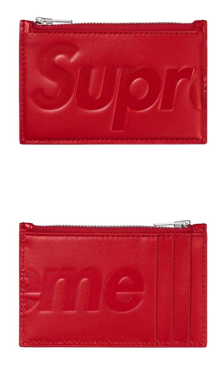 Supreme Leather Zip Card Holder レッド Supreme Leather Zip Card Holder Red | eBay