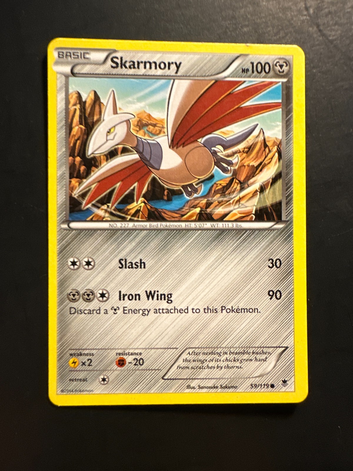 2013 Pokemon Phantom Forces Skarmory 59 /119 Base Card
