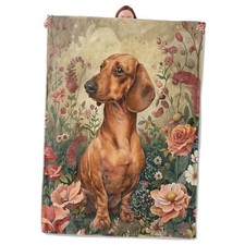 Vintage Floral Dachshund Theme Blanket Gifts for Women Girls, Soft Warm