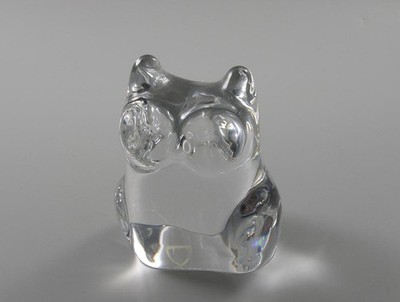 Orrefors Schweden Sweden Glas Eule Owl 4353-10 Paperweight Massiv Uhu