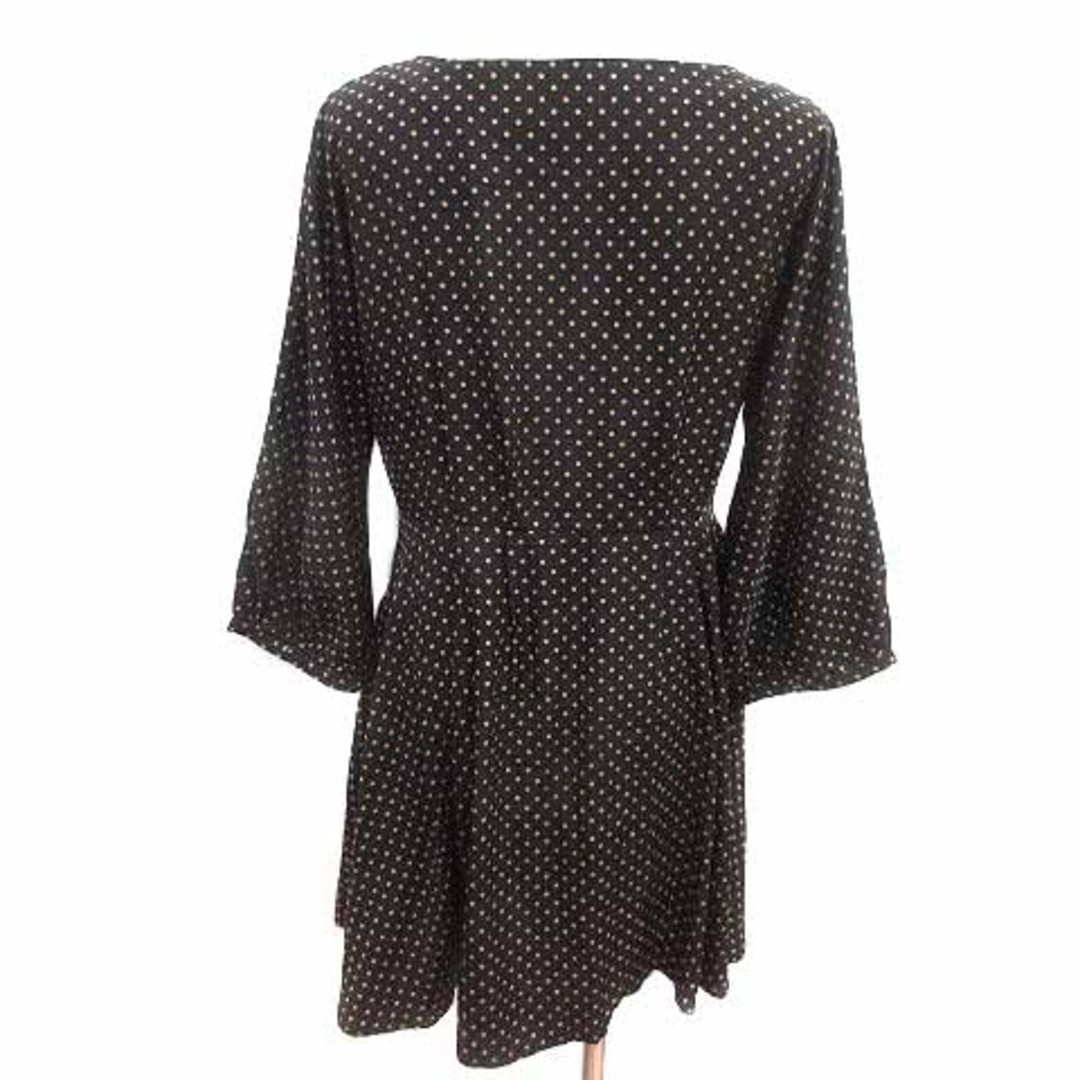 Heather Shirt Dress Fmini Dot Long Sleeve F Black Beige YK