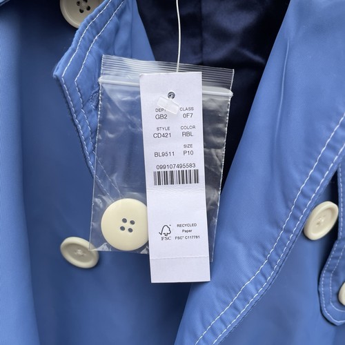 J. Crew Relaxed Trenchcoat leichte blaue Nylon Frühlingsjacke Petite - Bild 7 von 14