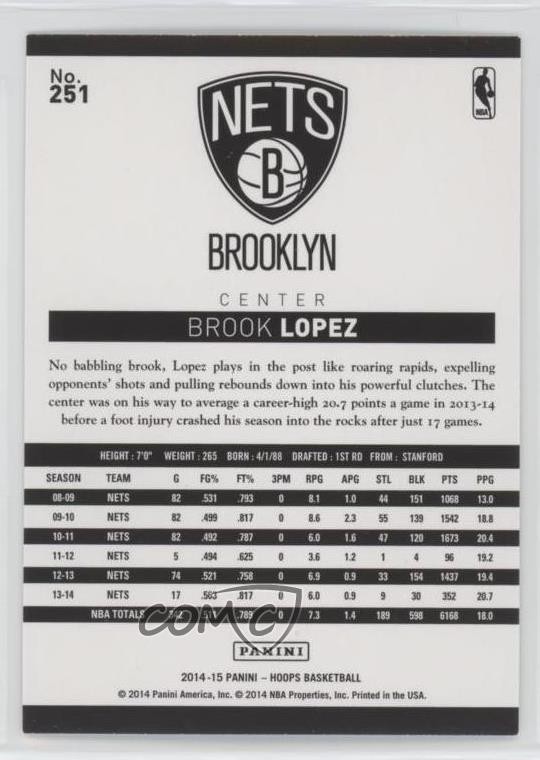 2014-15 NBA Hoops Green Brook Lopez #251 x1r thumbnail 2
