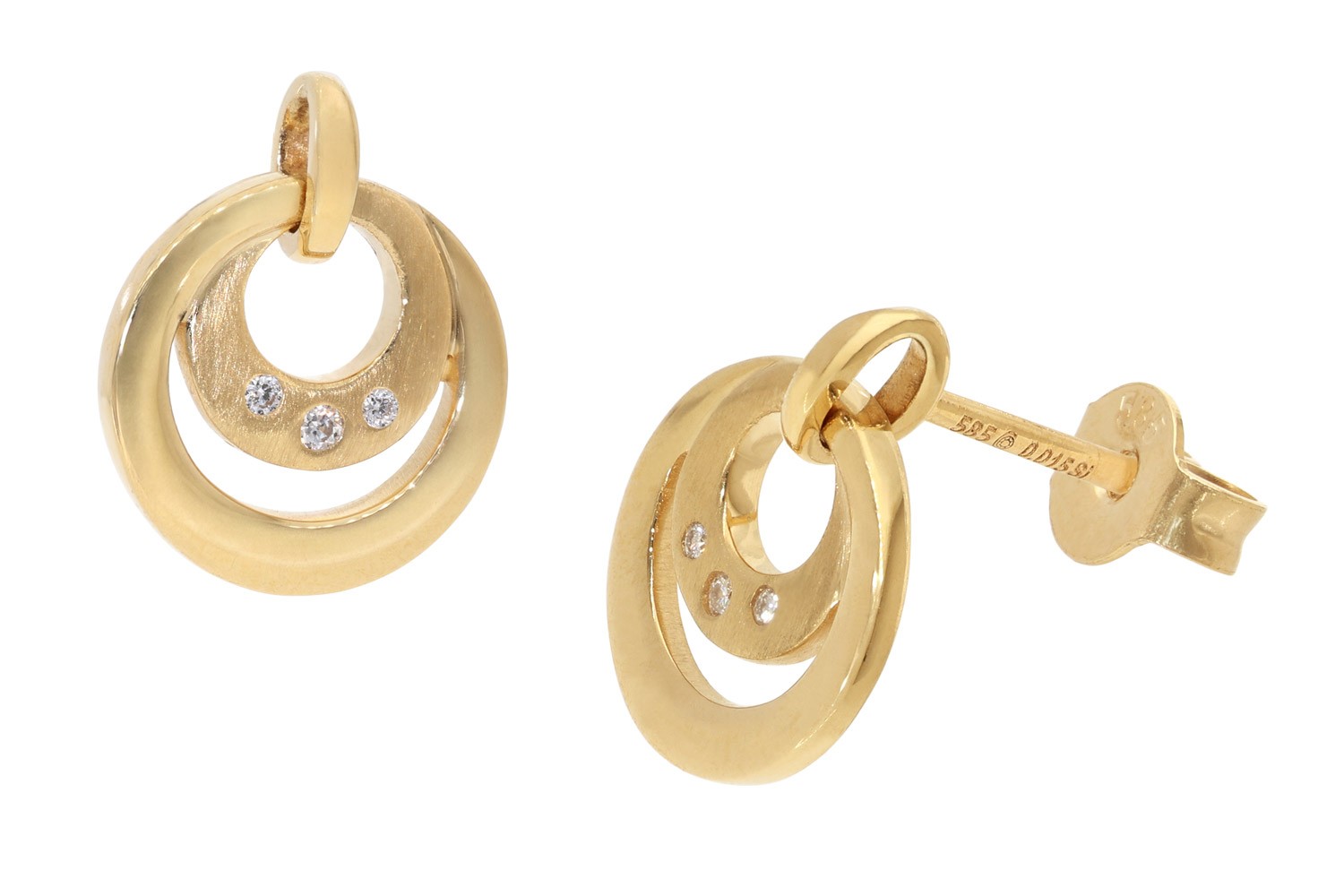 GLIZZ Schmuck Damen-Ohrringe Gold 585 14K Diamant-Ohrstecker GL1681 83290₽