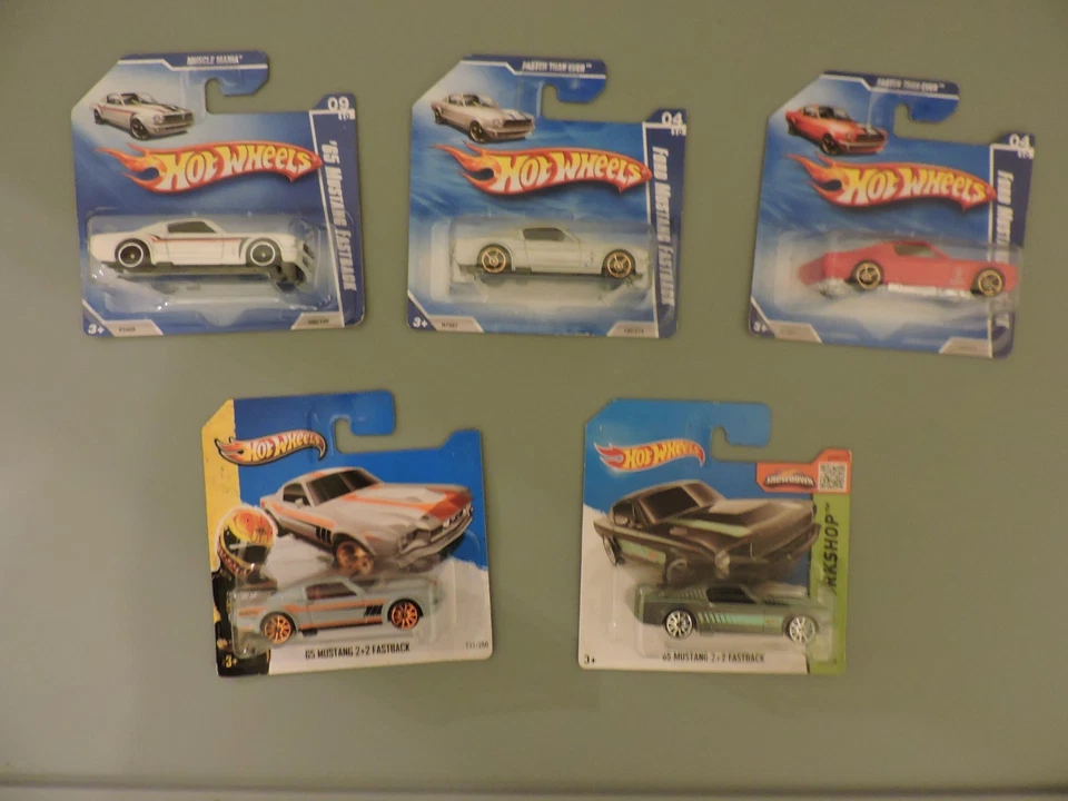 5 Hot Wheels Modelle: Ford Mustang Fastback - NEU und OVP!