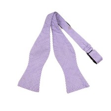High Cotton Bow Tie Mens Purple White Cotton Check Self-Tie Made in USA Spot