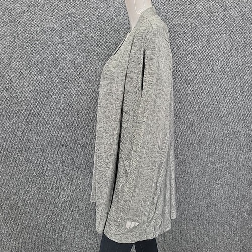Susan Graver Dressy Foil Printed Cardigan with Tank Top Set 3X Plus Size Gray - Picture 7 of 16