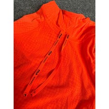 Fila Sport Running Women Neon Orange Long Sleeve Athletic Gym Hoodie Top Small