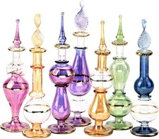 Egyptian Perfume Bottles Set Of 12 Size 4  Hand Blown Decorative Bottles With...