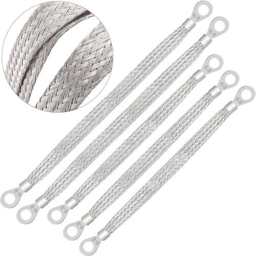 3x10"+2x13" Braided Tinned Copper Cable 5Pc Universal Automotive Ground Strap - Picture 7 of 9