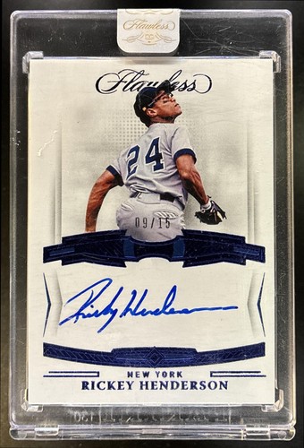 2022 Panini Flawless #FS-RH Signatures Sapphire /15 Auto Rickey Henderson