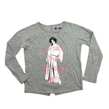 GAP Star Wars Princess Leia A Force To Be Reckoned With Long Sleeve Top Girls M