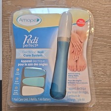 Amope Pedi Perfect Nail Care System Nail File Blue w/ 3 Refills & Battery