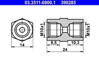 ATE 03.3511-0800.1 Adapter, Bremsleitung