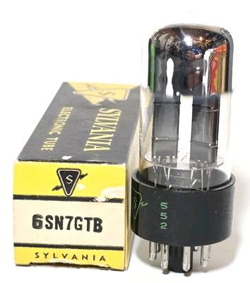 1 Sylvania 6SN7GTB Tall Chrome Dome Vacuum Tube Tested NOS On
