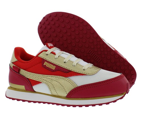 Puma Future Rider Glitz Boys Shoes Size 11, Color: White/Red/Gold ...