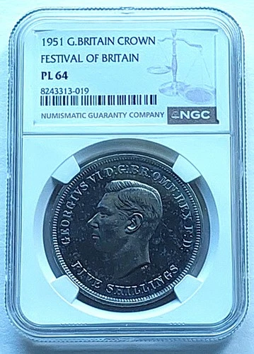 1951 Great Britain Crown , NGC PL 64  , nice older coin         #2083, # 69-08