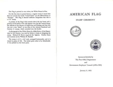 #1208 First Day Ceremony Program 5c American Flag Stamp